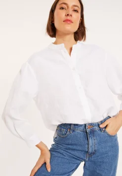 Maison Montagut Chemisiers>Blouse En Lin Col Tunisien - Vania