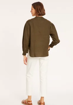 Maison Montagut Chemisiers>Blouse En Lin Col Tunisien - Vania