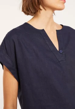 Maison Montagut T-Shirts>Blouse En Lin Manches Courtes - Virginie