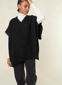 Maison Montagut Pulls>Cape Col V Jeux De Points En Cachemire - Gigi Ecru