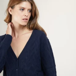 Maison Montagut Vestes Et Gilets>Cardigan A Fantaisie De Torsades En Cachemire - Fiona