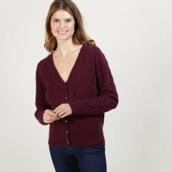 Maison Montagut Vestes Et Gilets>Cardigan A Fantaisie De Torsades En Cachemire - Fiona