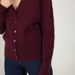 Maison Montagut Vestes Et Gilets>Cardigan A Fantaisie De Torsades En Cachemire - Fiona