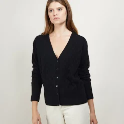 Maison Montagut Vestes Et Gilets>Cardigan A Fantaisie De Torsades En Cachemire - Fiona