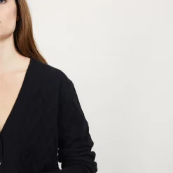 Maison Montagut Vestes Et Gilets>Cardigan A Fantaisie De Torsades En Cachemire - Fiona