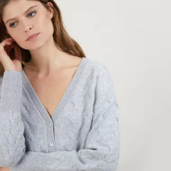Maison Montagut Vestes Et Gilets>Cardigan A Fantaisie De Torsades En Cachemire - Fiona