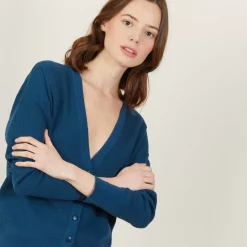 Maison Montagut Vestes Et Gilets>Cardigan A Jeux De Points Fantaisie - Nelsya
