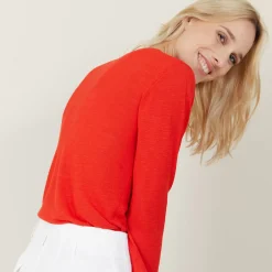 Maison Montagut Vestes Et Gilets>Cardigan A Poches En Lin Flamme - Bao