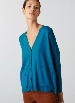 Maison Montagut Vestes Et Gilets>Cardigan Boutonne A Poches En Laine Merinos - Ava