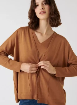 Maison Montagut Vestes Et Gilets>Cardigan Boutonne A Poches En Laine Merinos - Ava