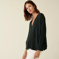 Maison Montagut Vestes Et Gilets>Cardigan Boutonne A Poches En Laine Merinos - Ava