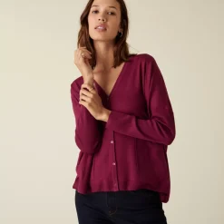 Maison Montagut Vestes Et Gilets>Cardigan Boutonne A Poches En Laine Merinos - Ava