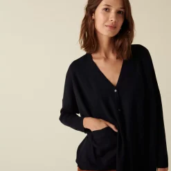 Maison Montagut Vestes Et Gilets>Cardigan Boutonne A Poches En Laine Merinos - Ava