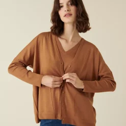 Maison Montagut Vestes Et Gilets>Cardigan Boutonne A Poches En Laine Merinos - Ava