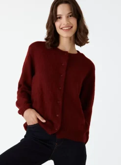 Maison Montagut Vestes Et Gilets>Cardigan Boutonne Avec Epaulettes En Mohair - Aloise