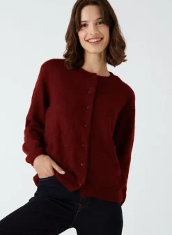 Maison Montagut Vestes Et Gilets>Cardigan Boutonne Avec Epaulettes En Mohair - Aloise