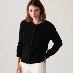 Maison Montagut Vestes Et Gilets>Cardigan Boutonne Avec Epaulettes En Mohair - Aloise