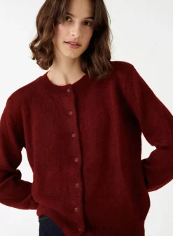 Maison Montagut Vestes Et Gilets>Cardigan Boutonne Avec Epaulettes En Mohair - Aloise