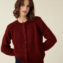 Maison Montagut Vestes Et Gilets>Cardigan Boutonne Avec Epaulettes En Mohair - Aloise