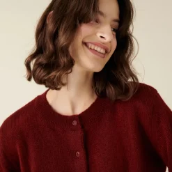 Maison Montagut Vestes Et Gilets>Cardigan Boutonne Avec Epaulettes En Mohair - Aloise