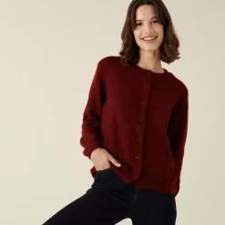 Maison Montagut Vestes Et Gilets>Cardigan Boutonne Avec Epaulettes En Mohair - Aloise