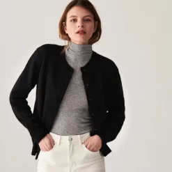 Maison Montagut Vestes Et Gilets>Cardigan Boutonne Avec Epaulettes En Mohair - Aloise