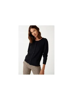 Maison Montagut Vestes Et Gilets>Cardigan Boutonne Col Rond A Poches En Laine Merinos - Amalia