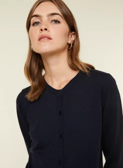 Maison Montagut Vestes Et Gilets>Cardigan Boutonne Col Rond A Poches En Laine Merinos - Amalia