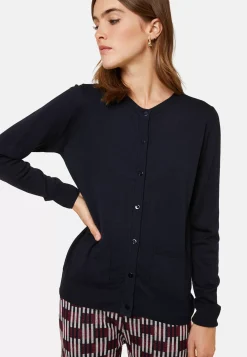 Maison Montagut Vestes Et Gilets>Cardigan Boutonne Col Rond A Poches En Laine Merinos - Amalia