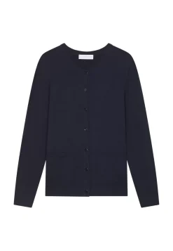 Maison Montagut Vestes Et Gilets>Cardigan Boutonne Col Rond A Poches En Laine Merinos - Amalia