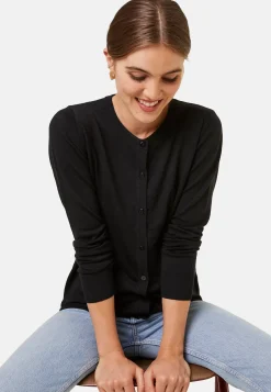 Maison Montagut Vestes Et Gilets>Cardigan Boutonne Col Rond A Poches En Laine Merinos - Amalia