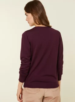 Maison Montagut Vestes Et Gilets>Cardigan Boutonne Col Rond A Poches En Laine Merinos - Amalia