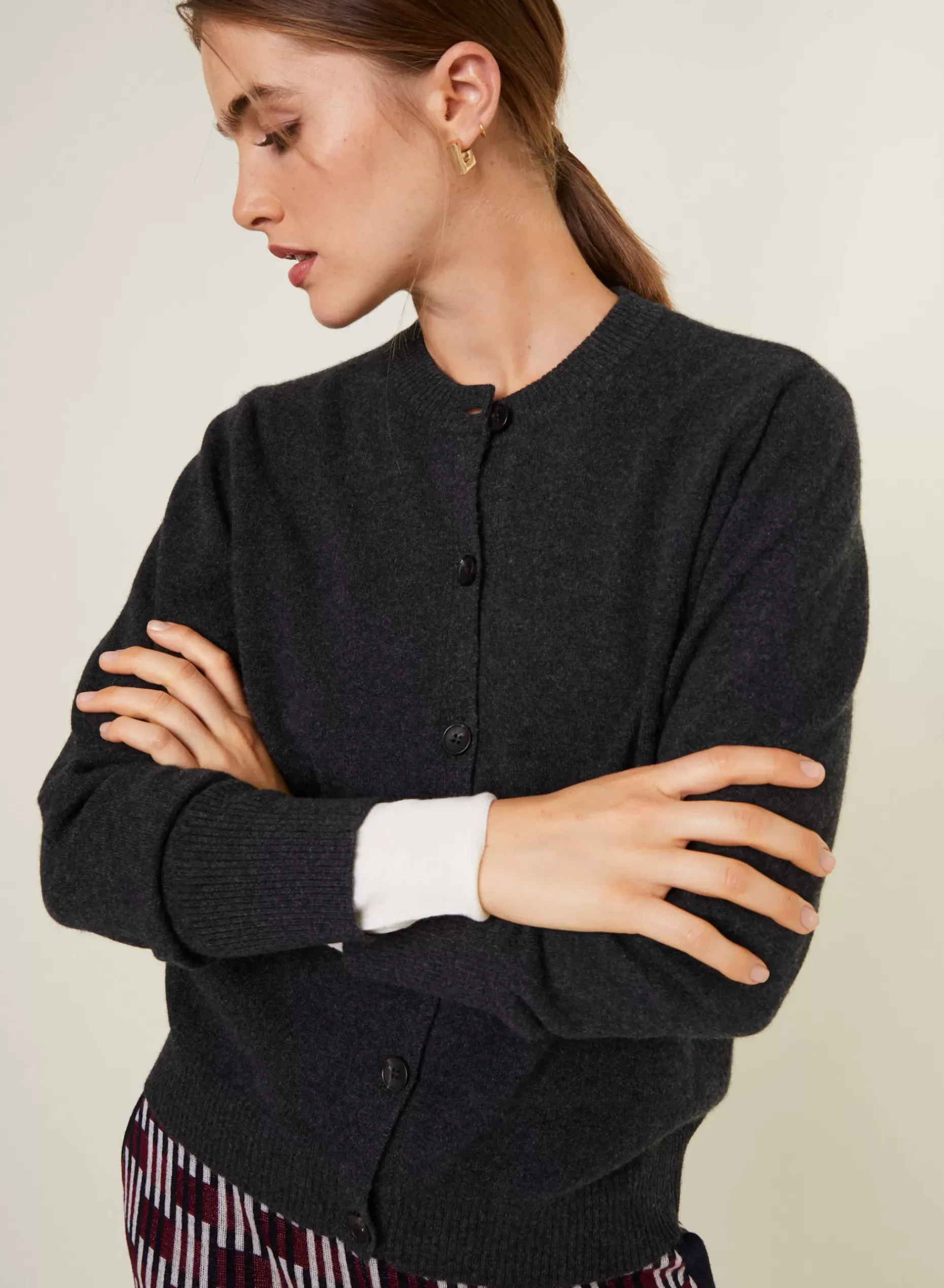 Maison Montagut Vestes Et Gilets>Cardigan Boutonne Col Rond En Cachemire - Ari