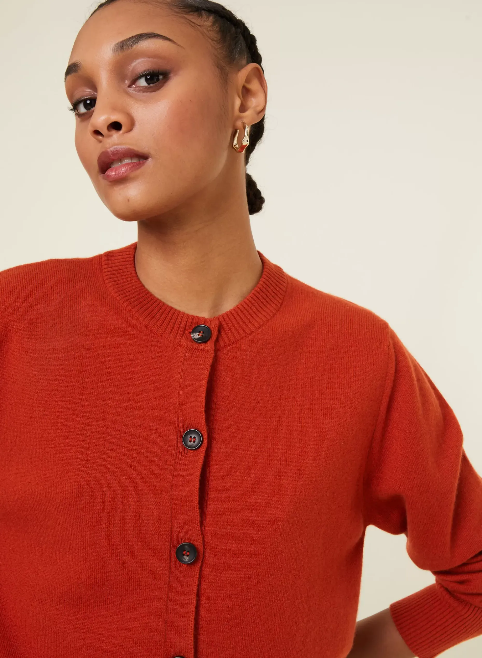 Maison Montagut Vestes Et Gilets>Cardigan Boutonne Col Rond En Cachemire - Ari