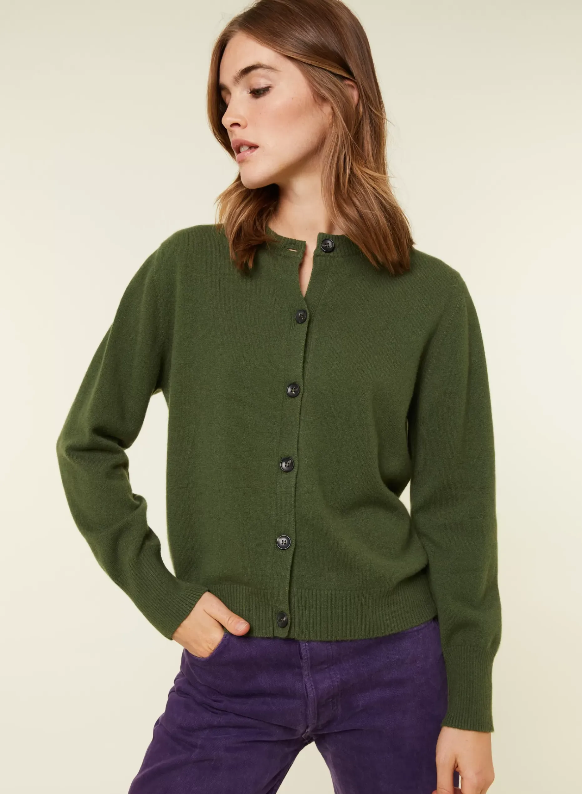 Maison Montagut Vestes Et Gilets>Cardigan Boutonne Col Rond En Cachemire - Ari
