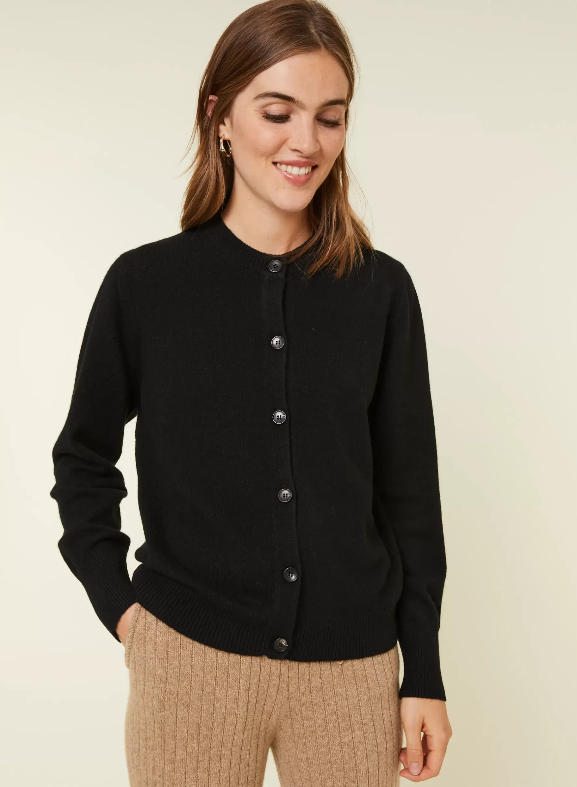 Maison Montagut Vestes Et Gilets>Cardigan Boutonne Col Rond En Cachemire - Ari
