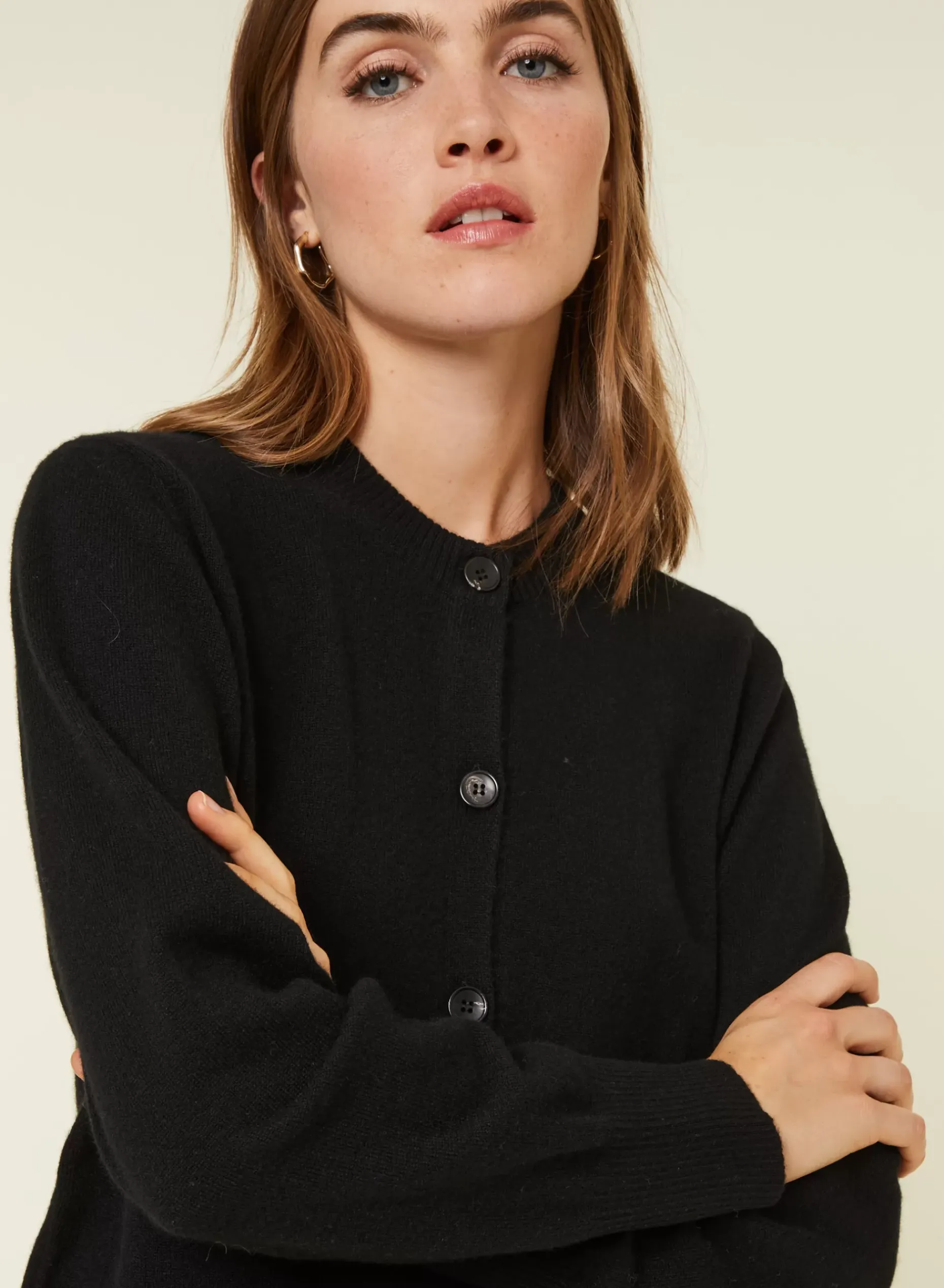 Maison Montagut Vestes Et Gilets>Cardigan Boutonne Col Rond En Cachemire - Ari