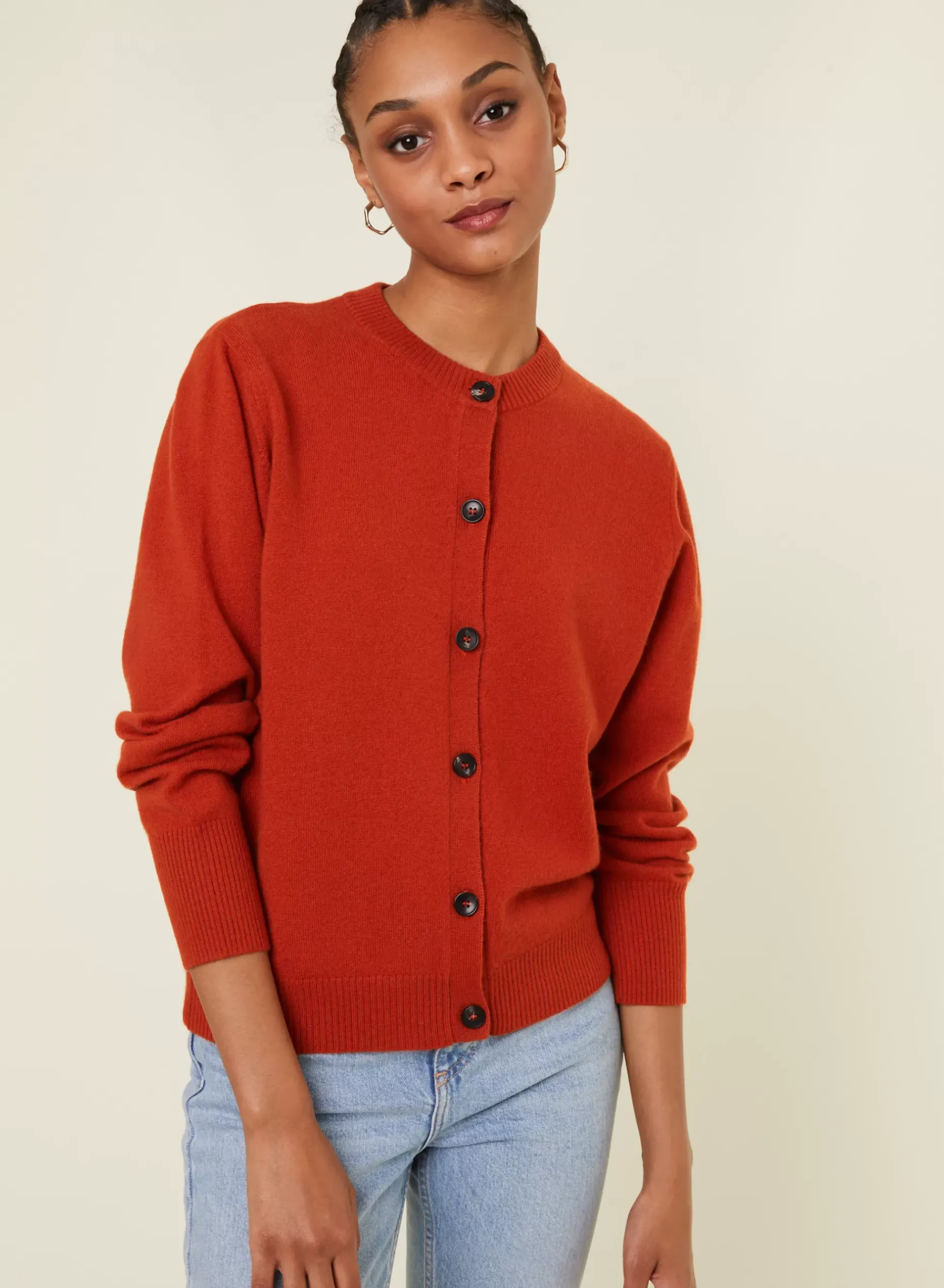 Maison Montagut Vestes Et Gilets>Cardigan Boutonne Col Rond En Cachemire - Ari