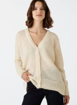 Maison Montagut Vestes Et Gilets>Cardigan Boutonne Col V En Mohair - Anais