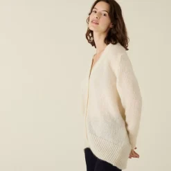 Maison Montagut Vestes Et Gilets>Cardigan Boutonne Col V En Mohair - Anais