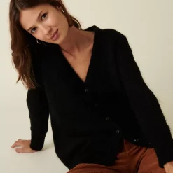 Maison Montagut Vestes Et Gilets>Cardigan Boutonne Col V En Mohair - Anais