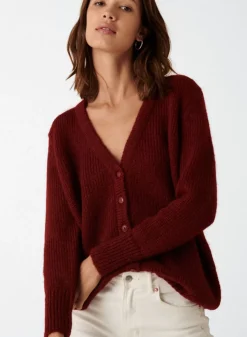 Maison Montagut Vestes Et Gilets>Cardigan Boutonne Col V En Mohair - Anais