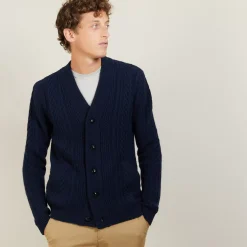 Maison Montagut Vestes Et Gilets>Cardigan Boutonne En Cachemire 4 Fils - Londres