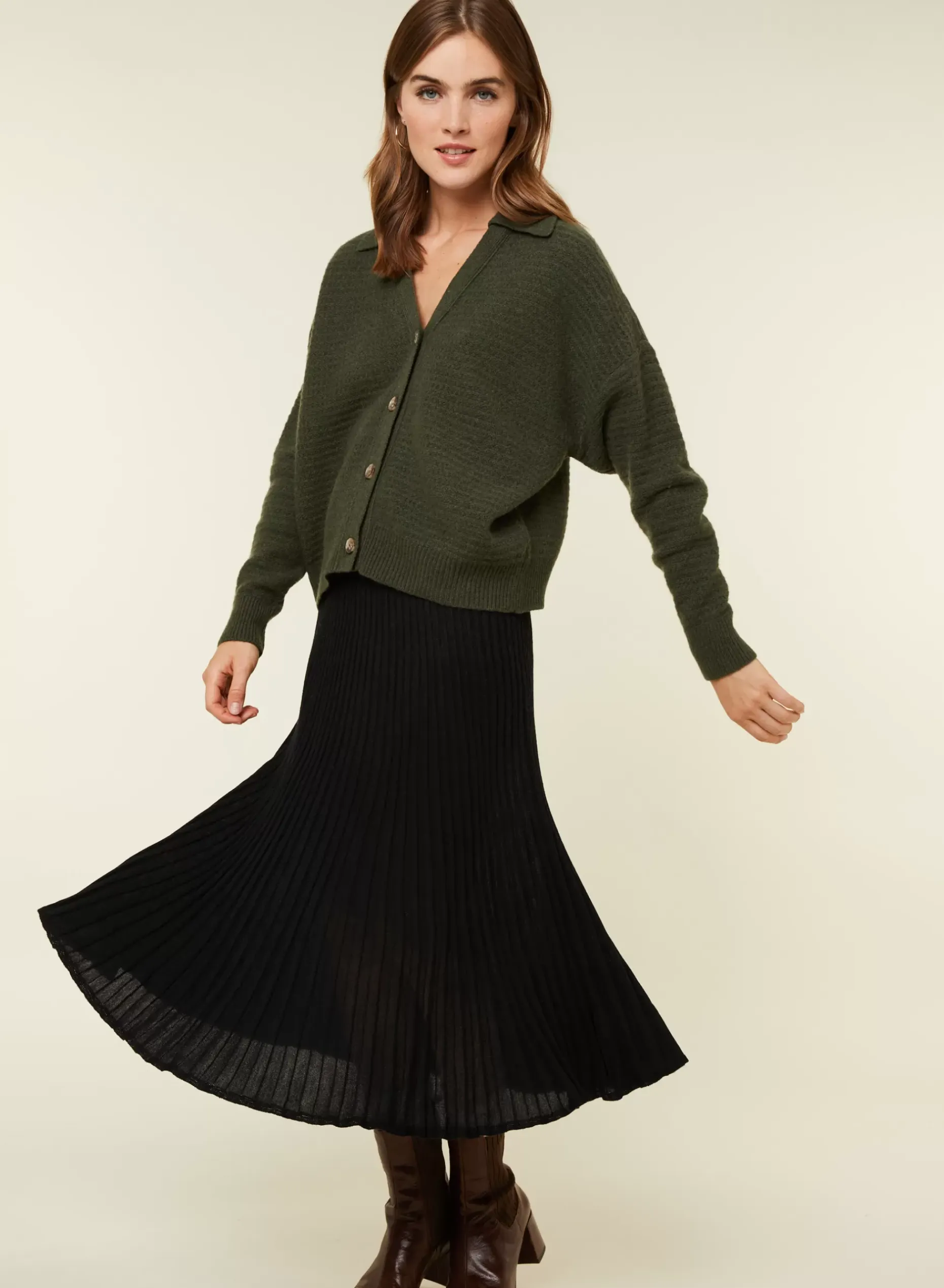 Maison Montagut Vestes Et Gilets>Cardigan Col Polo En Cachemire Melange - Lisa
