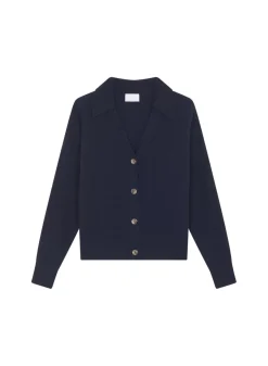 Maison Montagut Vestes Et Gilets>Cardigan Col Polo En Cachemire Melange - Lisa
