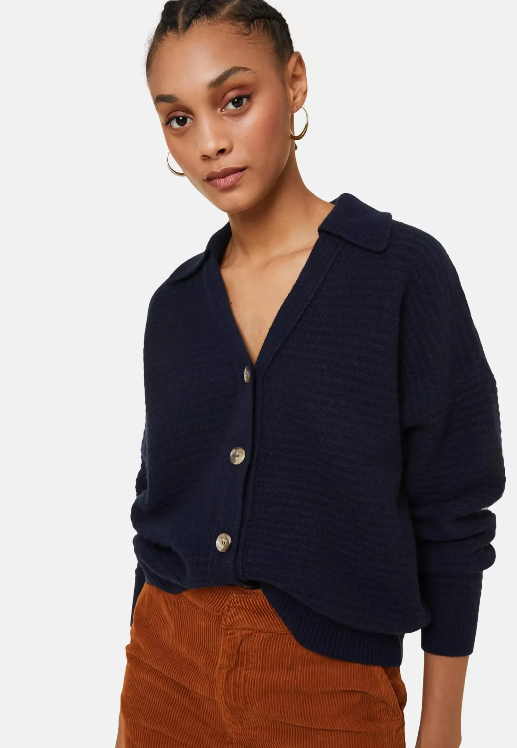 Maison Montagut Vestes Et Gilets>Cardigan Col Polo En Cachemire Melange - Lisa