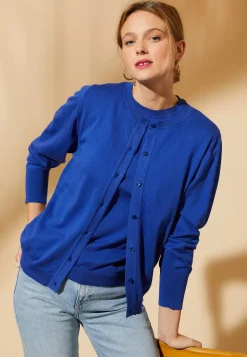 Maison Montagut Vestes Et Gilets>Cardigan Col Rond En Coton Bio - Manel