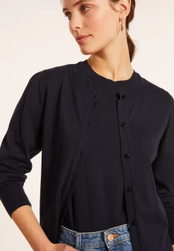 Maison Montagut Vestes Et Gilets>Cardigan Col Rond En Coton Bio - Manel