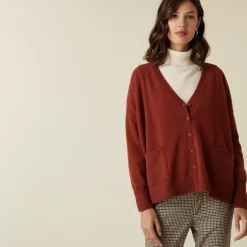 Maison Montagut Vestes Et Gilets>Cardigan Col V Boutonne A Poches En Cachemire - Achille