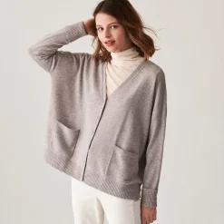 Maison Montagut Vestes Et Gilets>Cardigan Col V Boutonne A Poches En Cachemire - Achille